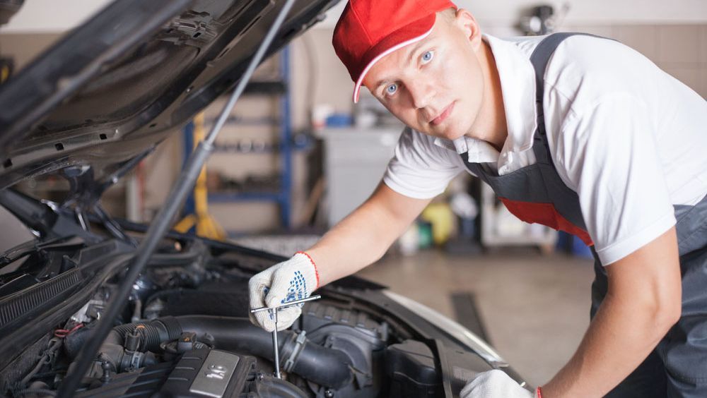 One of our team servicing a clients car